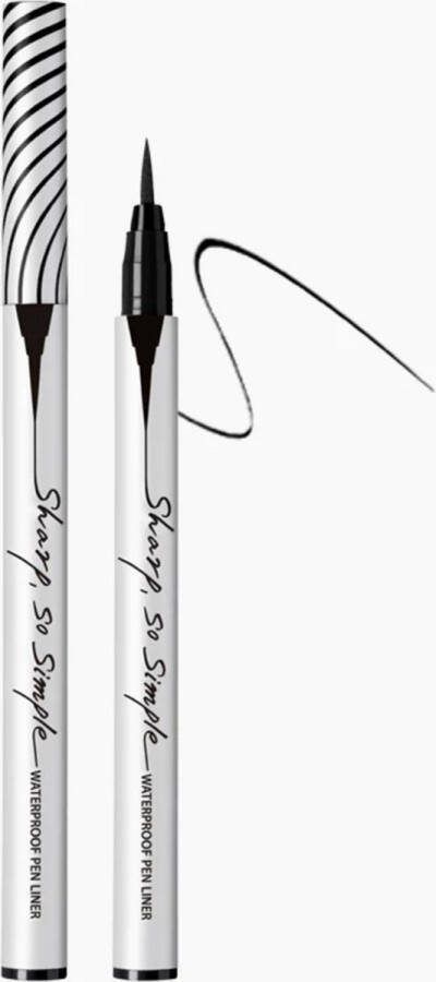 Clio Sharp So Simple Waterproof Pen Liner Eyeliner #Black Korean K-Beauty Cosmetics Sharp Defined Winged Liner Precision 0.01mm Slim Liner