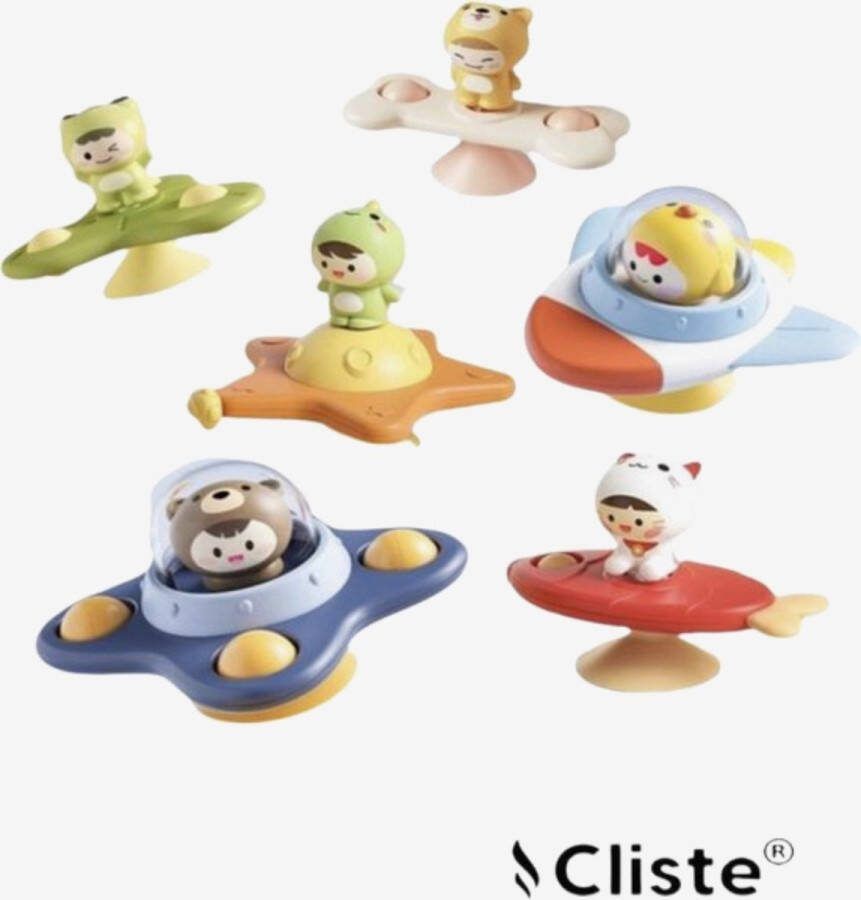 Cliste Fidget Toys Zuignap Spinner Speelgoed 6 stuks Fidget spinner Sensorisch Speelgoed Baby Badspeelgoed Speelgoed Badspinner NIEUW Kinderen!