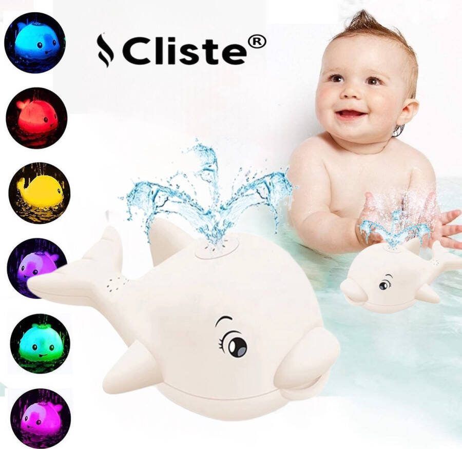 Cliste Mini de groot Badwalvis met Muziek en Lichts Badspeelgoed Wit Lichtjes Vis Spuit Water Badspeeltjes Voor in bad Fish Spray Water bad walvis Waterspeelgoed Speelgoed Fish Bath Toy