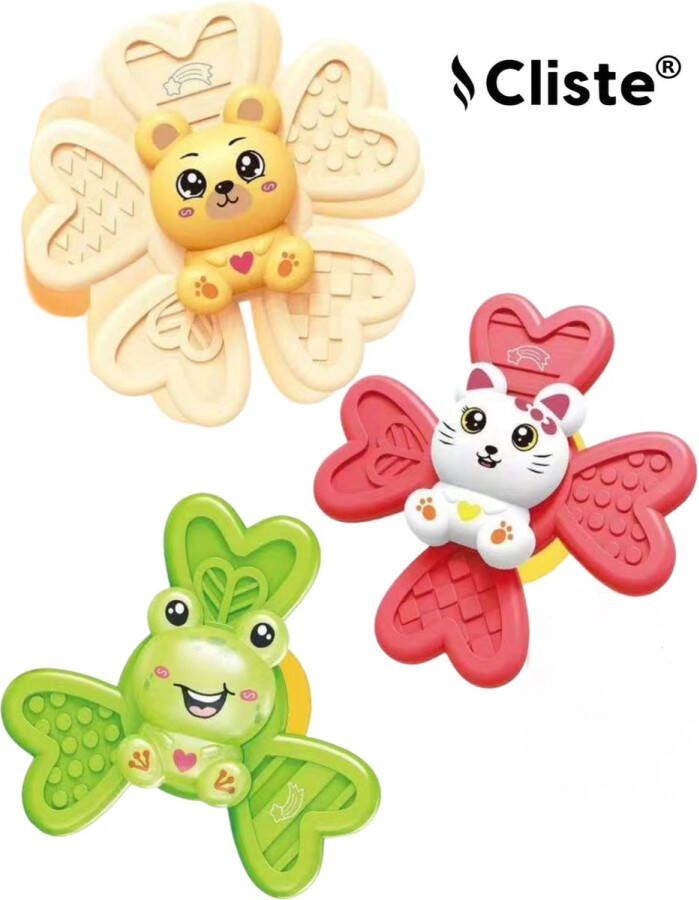 Cliste XL Fidget Toys Zuignap Spinner Speelgoed Teddy Kitty en Kikker Fidget spinner 3 stuks Sensorisch Speelgoed Baby Badspeelgoed Speelgoed Badspinner NIEUW Kinderen!