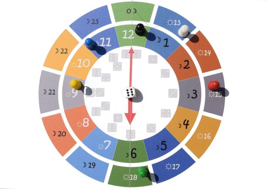Clockgame . Klokkijken en dobbel tijd educatief spelgoed bordspel dobbelspellen