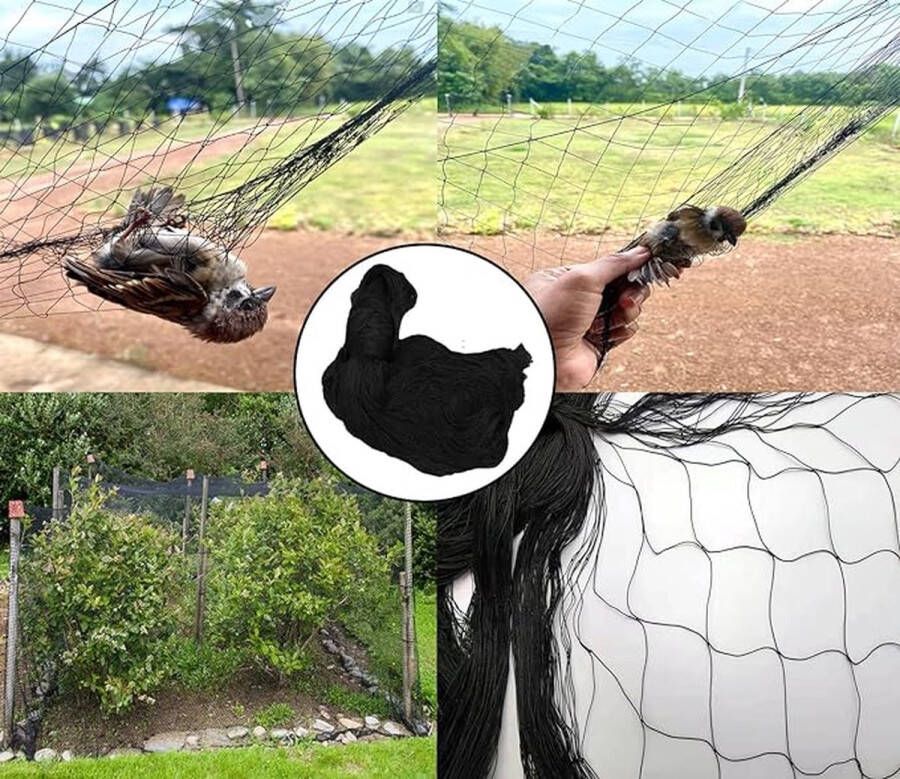 CLORD 7 5 m x 15 m vogelbeschermingsnet zwart: Dit stabiele vogelnet is ideaal voor het beschermen van fruitbomen en groenten tegen vogelvraat. Het net is ook geschikt voor kippenrennen en volières. Met een maaswijdte van 5 x 5 cm zijn de gaten groot geno