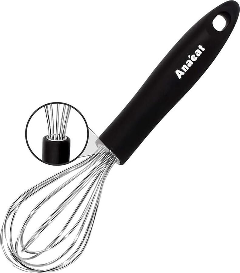 CLORD 21 cm roestvrijstalen garde inclusief ballongarde met dikke roestvrijstalen draad en sterke solide handgrepen. Perfect voor koken bakken mixen kloppen en roeren