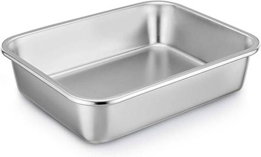 CLORD Ovenschaal Roestvrij staal rechthoekig groot 32 5 x 25 5 x 8 cm Perfect voor lasagne brownies en ovenschotels Zware belasting hittebestendig en vaatwasmachinebestendig