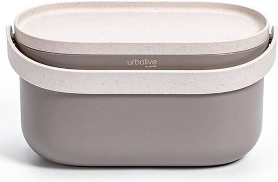 CLORD Urbalive Design biologische afvalemmer voor de keuken 4 liter compostemmer met deksel kleine vuilnisemmer voor dagelijks biologisch afval vaatwasmachinebestendig gemaakt van koffiedik