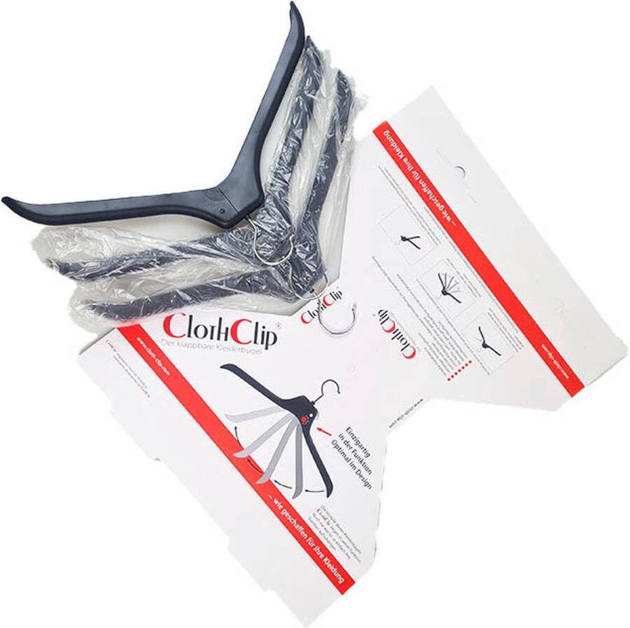Cloth Clip OPVOUWBARE KLEDINGHANGERS INKLAPBAAR ZWART 3 STUKS