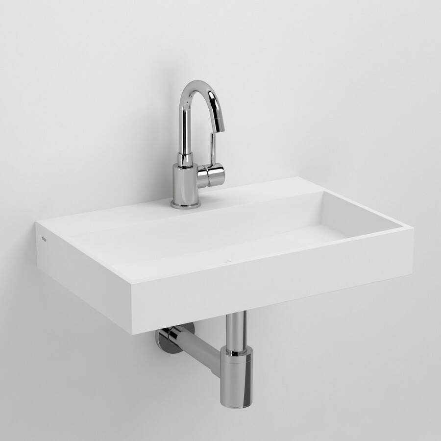 Clou Mini Wash Me Plus fontein met voorbewerkt kraangat aluite B48xH7.5xD32cm