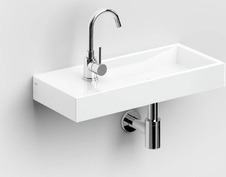 Clou Mini Wash Me fontein 56x24cm kraangat links Keramiek Wit