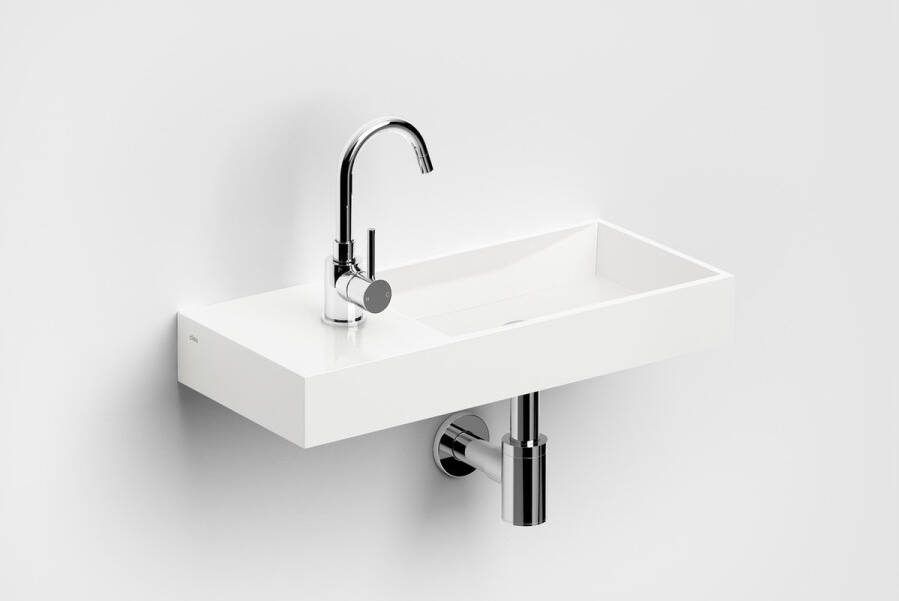 Clou Mini Wash Me Plus fontein met voorbewerkt kraangat links mineral marmer B56xH7.5xD24cm