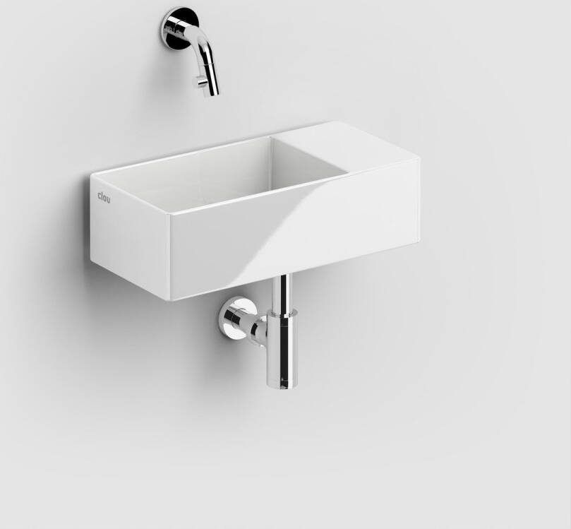 Clou New Flush 3 fontein 35x18cm zonder kraangat keramiek glanzend wit