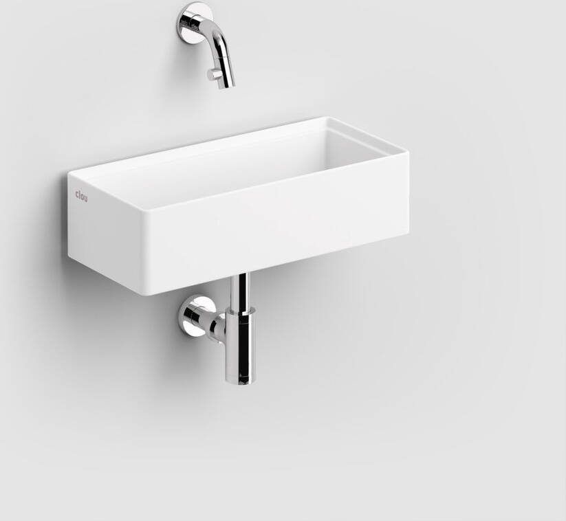 Clou New Flush fontein 38x18cm zonder kranenbank aluite Wit mat