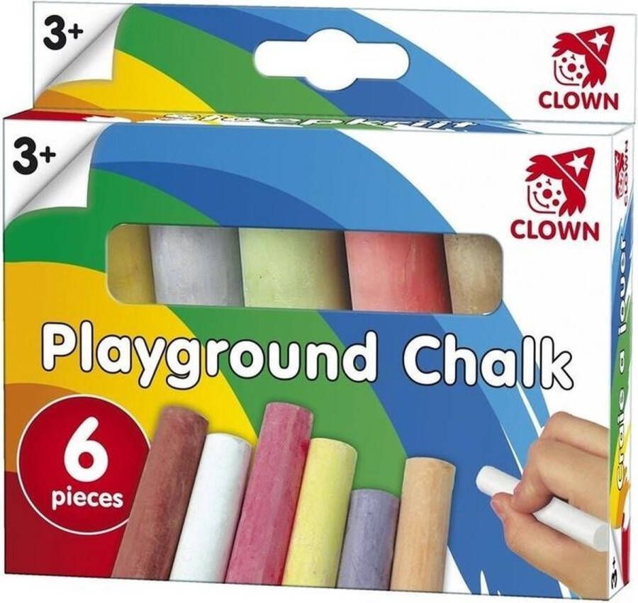 Clown 12 Pakjes stoepkrijtjes voor kinderen 6 stuks stoepkrijt Buitenspeelgoed