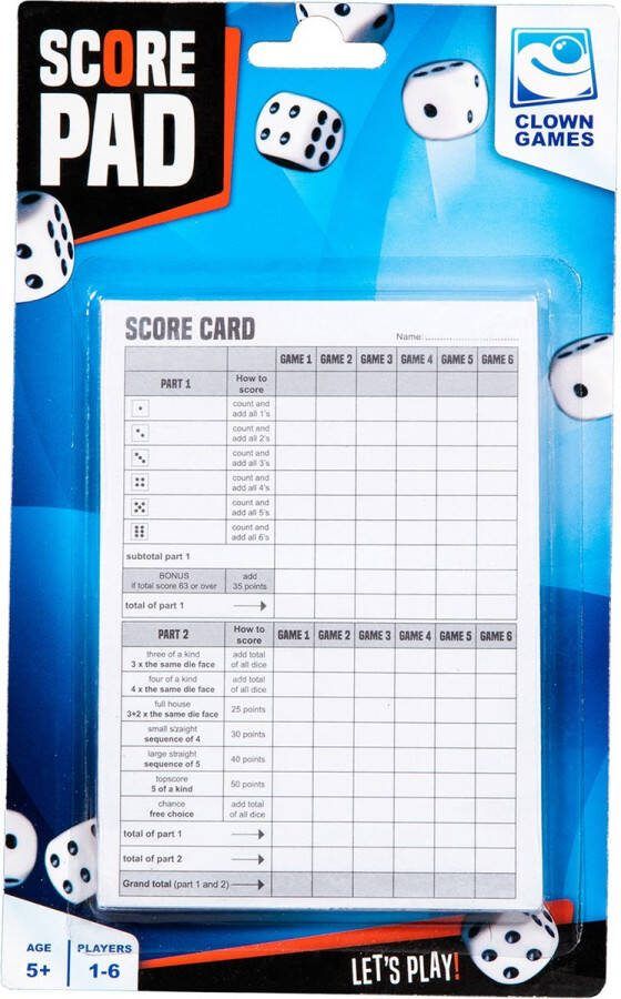 Clown Games Clown Scoreblok 50 vel blk