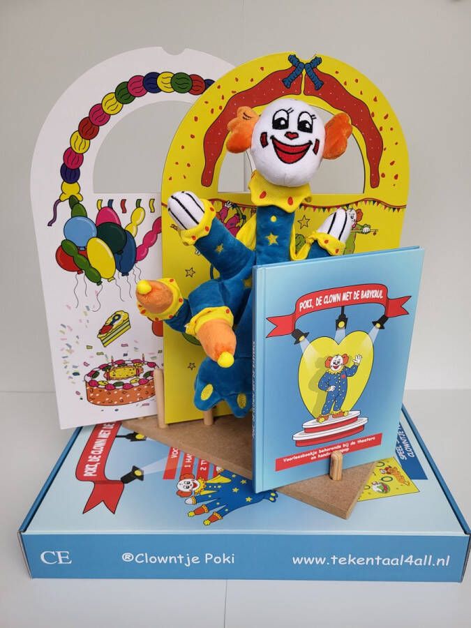 Clowntje Poki boek 2 poppenkast (jes) en handpop