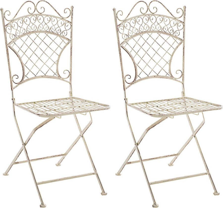 Clp Adelar Set van 2 Klapstoelen Vouwstoel Buiten antiek creme
