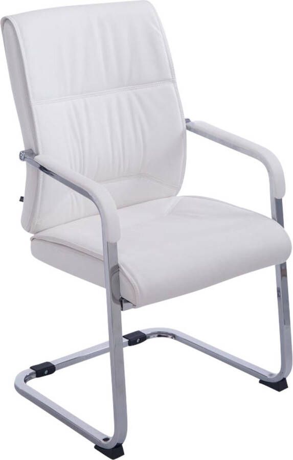 Clp XXL Anubis Bezoekersstoel Met armleuning Eetkamerstoel Kunstleer wit