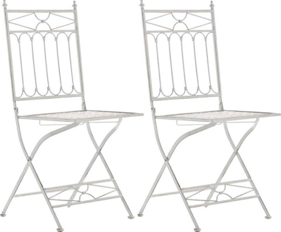 Clp Asina Set van 2 Klapstoelen Vouwstoel Buiten antiek wit