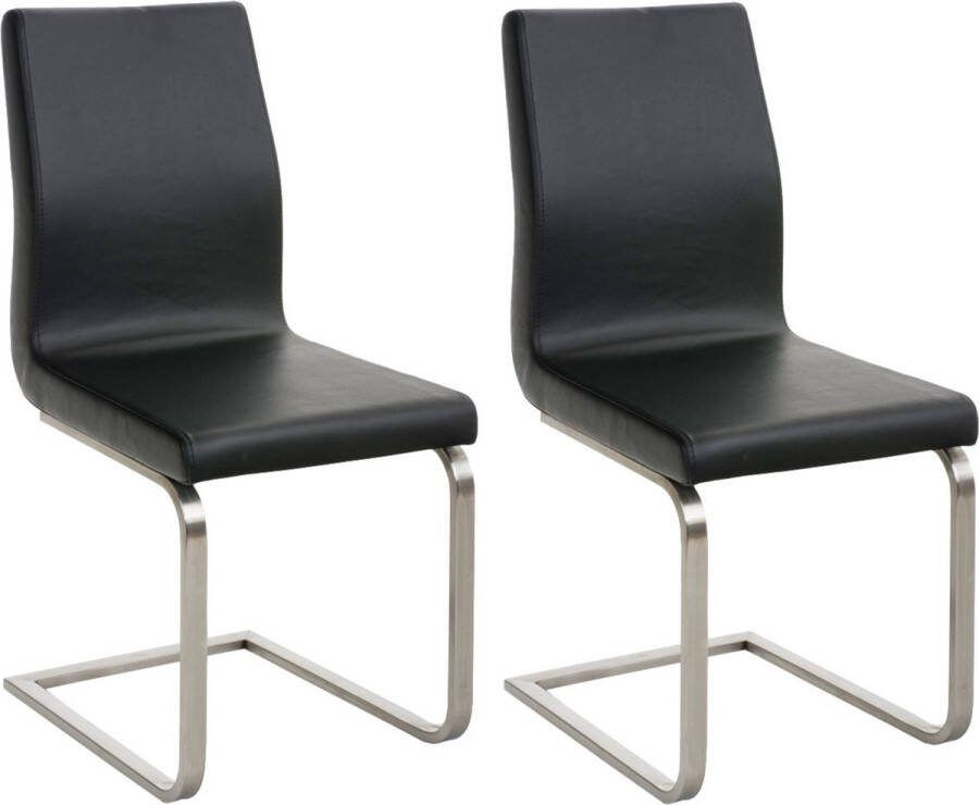 Clp Belfort Set van 2 eetkamerstoelen Kunstleer zwart