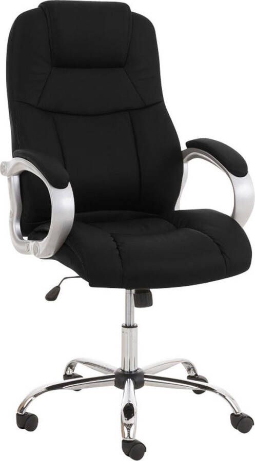 Luxe Comfort Bureaustoel Ergonomische bureaustoel Design Hoofdkussen In hoogte verstelbaar Kunstleer Zwart 66x70x122 cm