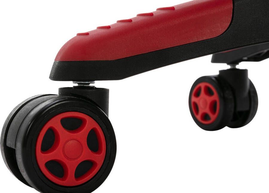 Clp Clovis Bureaustoel Ergonomisch Voor volwassenen Met voetsteun Met armleuningen Kunstleer zwart rood