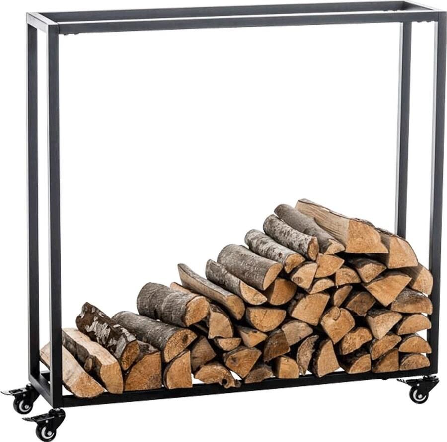 Clp Hetta Brandhout rek zwart 25x100x100 cm