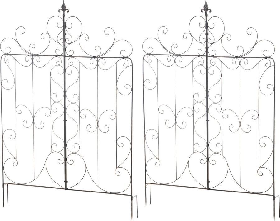 Clp Mandevilla Set van 2 Klimplantrekken Trellis Klimhek in landelijke stijl Metaal bronzen