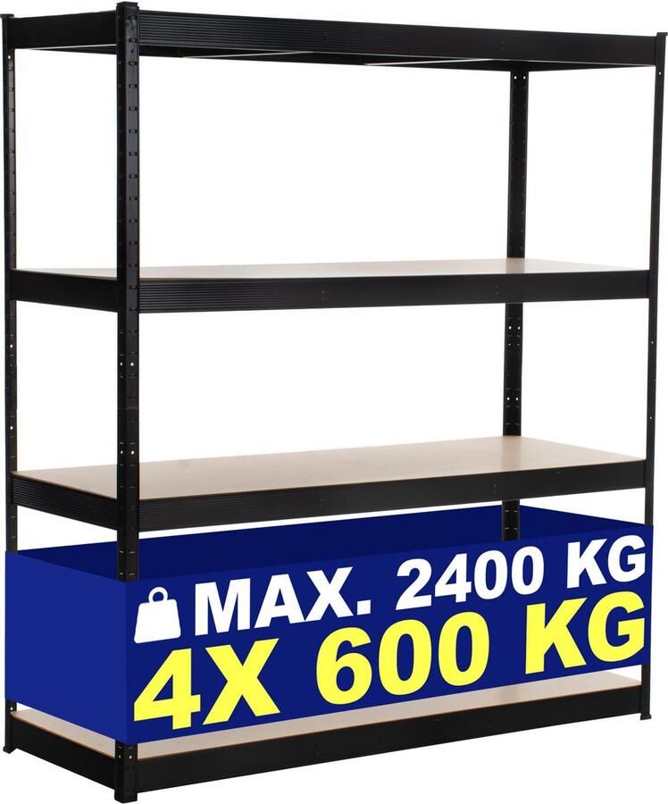 Clp Stellingkast Opbergrek 160X180X60 CM zwart