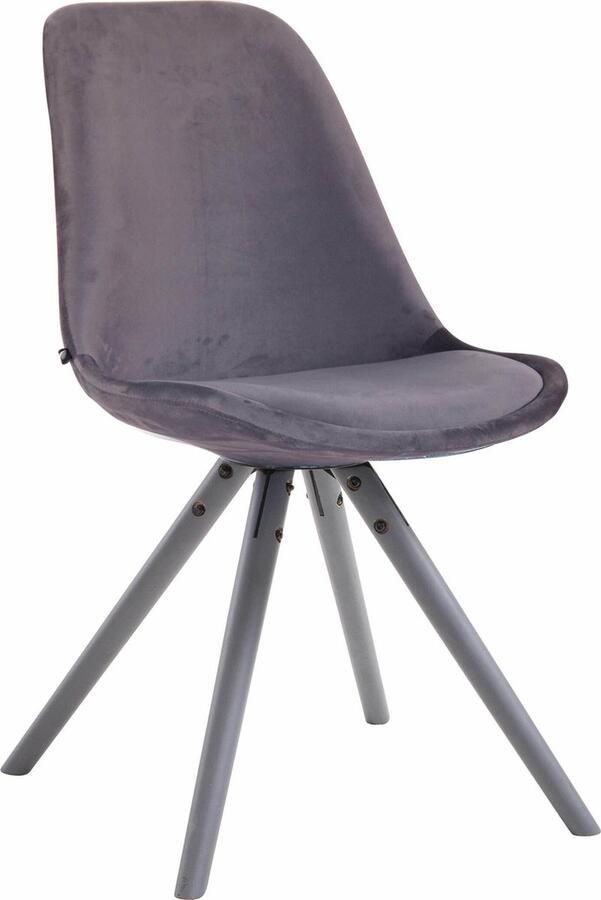 Clp Toulouse Eetkamerstoel Rond frame Fluweel donkergrijs grijs