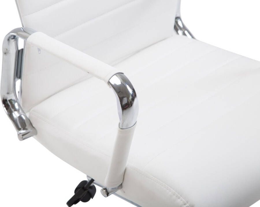 Clp bureaustoel COLUMBUS met hoge rugleuning ergonomisch met bekleding van kunstleer wit