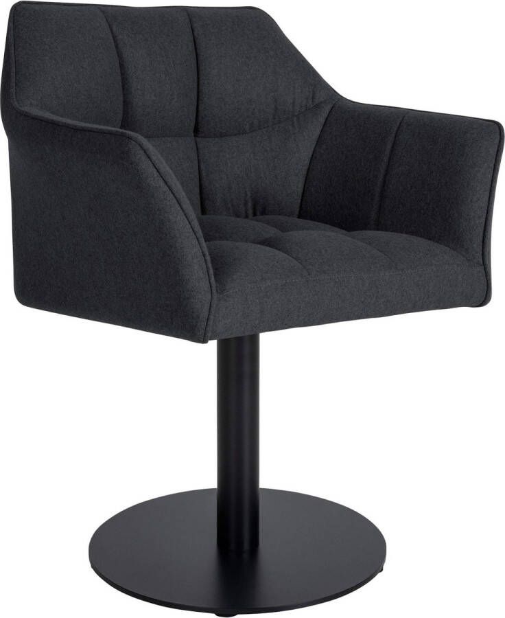Clp Damaso Loungestoel Binnen Met armleuning Eetkamerstoel Metaal frame antraciet Vilt