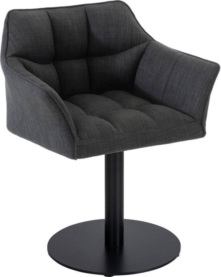 Clp Damaso Loungestoel Binnen Met armleuning Eetkamerstoel Metaal frame donkergrijs Stof