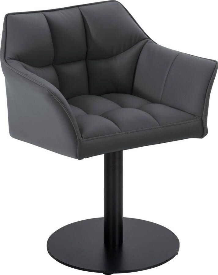 Clp Damaso Loungestoel Binnen Met armleuning Eetkamerstoel Metaal frame grijs Kunstleer