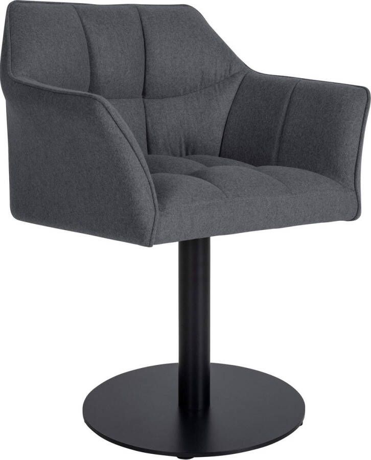 Clp Damaso Loungestoel Binnen Met armleuning Eetkamerstoel Metaal frame grijs Vilt