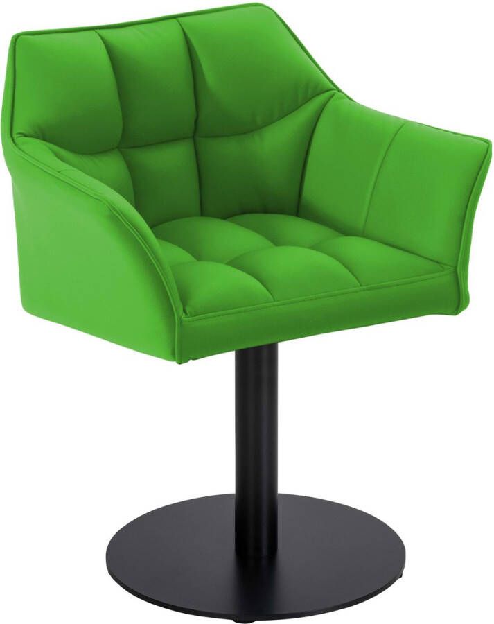 Clp Damaso Loungestoel Binnen Met armleuning Eetkamerstoel Metaal frame groen Kunstleer