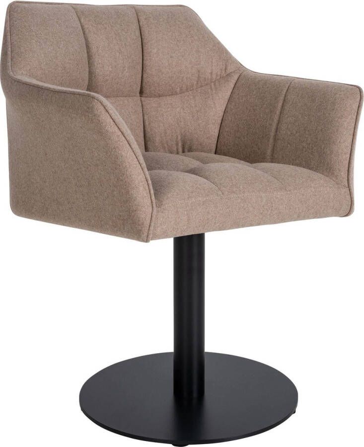 Clp Damaso Loungestoel Binnen Met armleuning Eetkamerstoel Metaal frame taupe Vilt