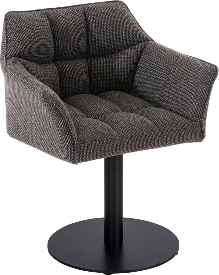 Clp Damaso Loungestoel Binnen Met armleuning Eetkamerstoel Metaal frame titanium grijs Stof