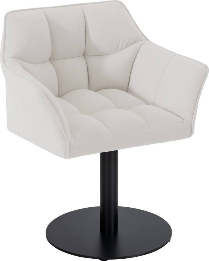 Clp Damaso Loungestoel Binnen Met armleuning Eetkamerstoel Metaal frame wit Stof
