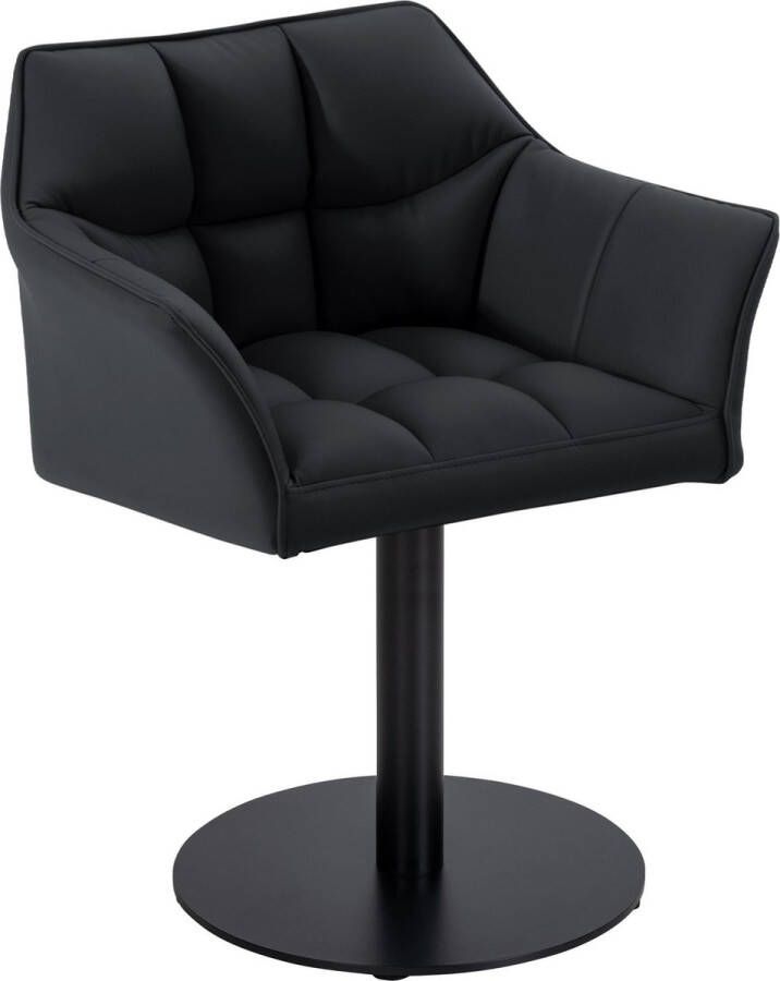 Clp Damaso Loungestoel Binnen Met armleuning Eetkamerstoel Metaal frame zwart Kunstleer