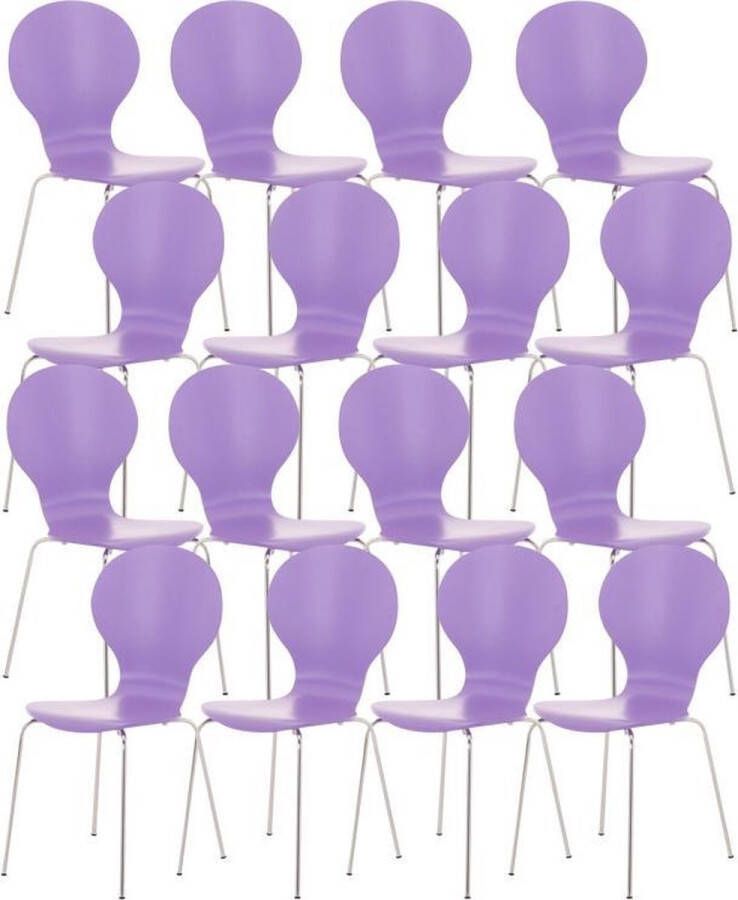 Clp Diego V2- Set van 16 stapelstoelen lila