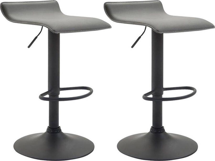 Clp Dyn V2 Set van 2 barkrukken Kunstleer Grijs Kleur onderstel : Zwart