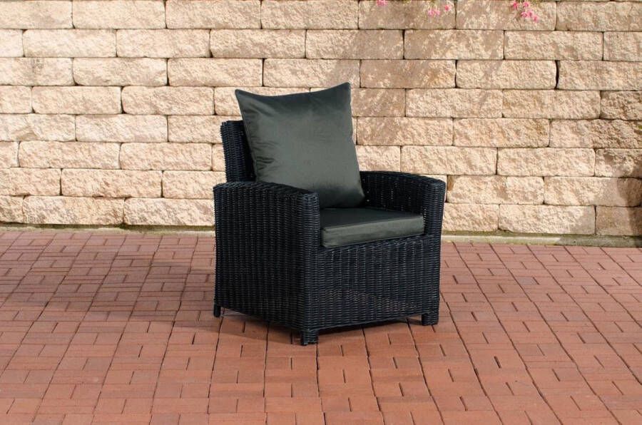 Clp Fisolo Fauteuil 5mm rond Polyrotan zwart antraciet