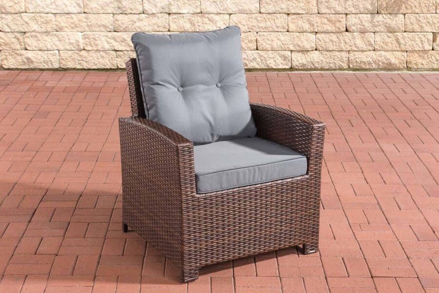 Clp Fisolo Tuinstoel 1 25 mm Poly-rotan bruin gemeleerd ijzerachtig grijs