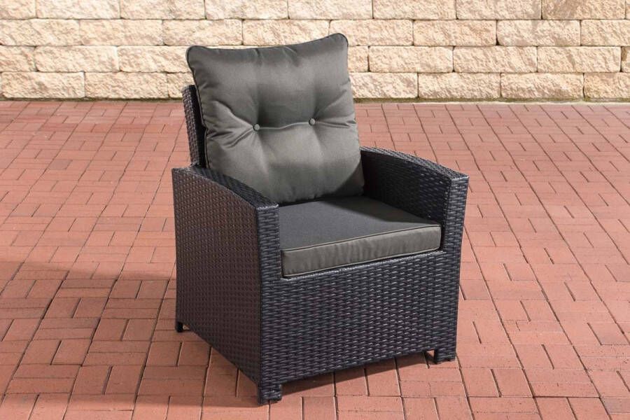 Clp Fisolo Tuinstoel 1 25 mm Poly-rotan kleur rotan : zwart overtrek antraciet