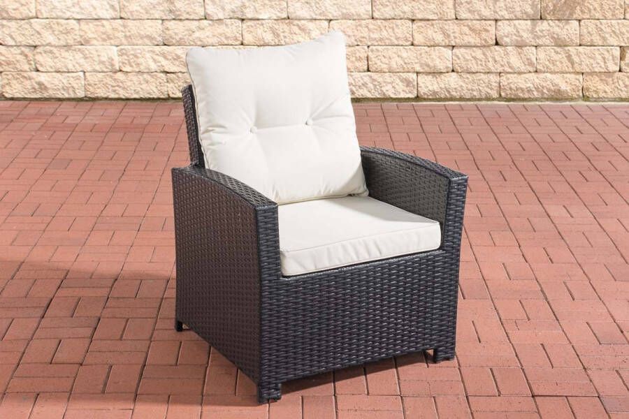 Clp Fisolo Tuinstoel 1 25 mm Poly-rotan kleur rotan : zwart overtrek gebroken wit