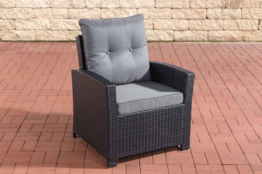 Clp Fisolo Tuinstoel 1 25 mm Poly-rotan zwart ijzerachtig grijs