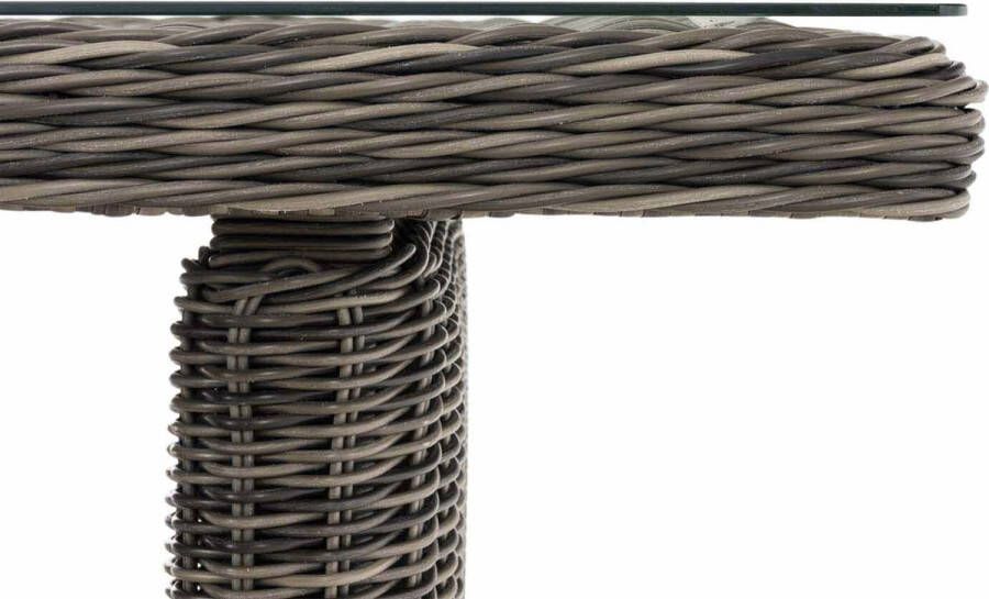 Clp Fontana Tafel 5 mm Poly-rotan grijs gevlekt