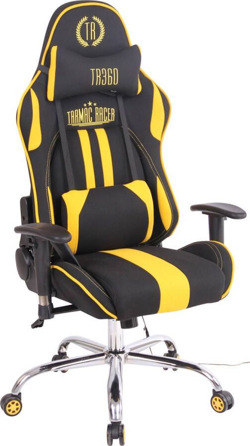 Clp Game stoel Bureaustoel Sportief Massage Stof Geel zwart 45x54x138 cm