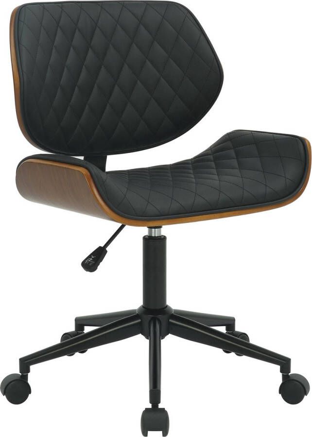 Clp Harvest Bureaustoel Voor volwassen ergonomisch Kunstleer walnoot zwart