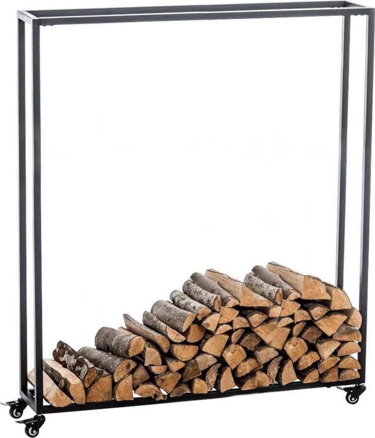 Clp Hetta Brandhout rek zwart 25x100x150 cm