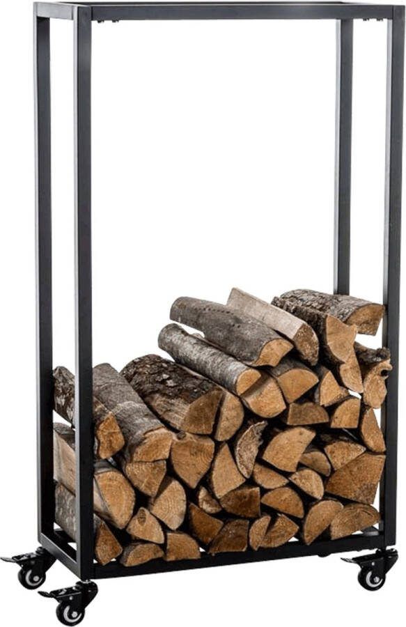 Clp Hetta Brandhout rek zwart 25x40x100 cm